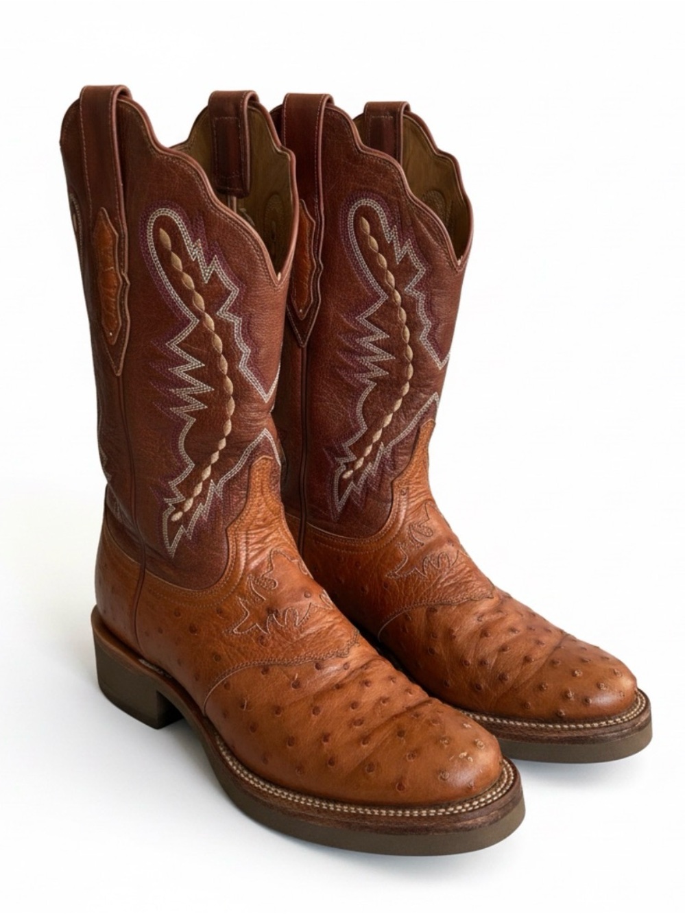 Lucchese Full Ostrich Quill Leather Women’s Boots Size 7B GUC!